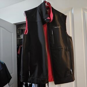 Roper Men's Black Vest with Red Interior